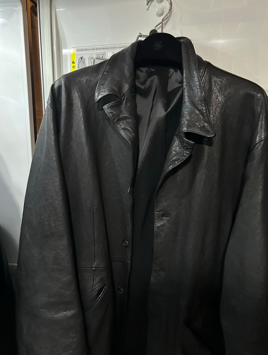 유스 워시드 레더 자켓 L 상품이미지2