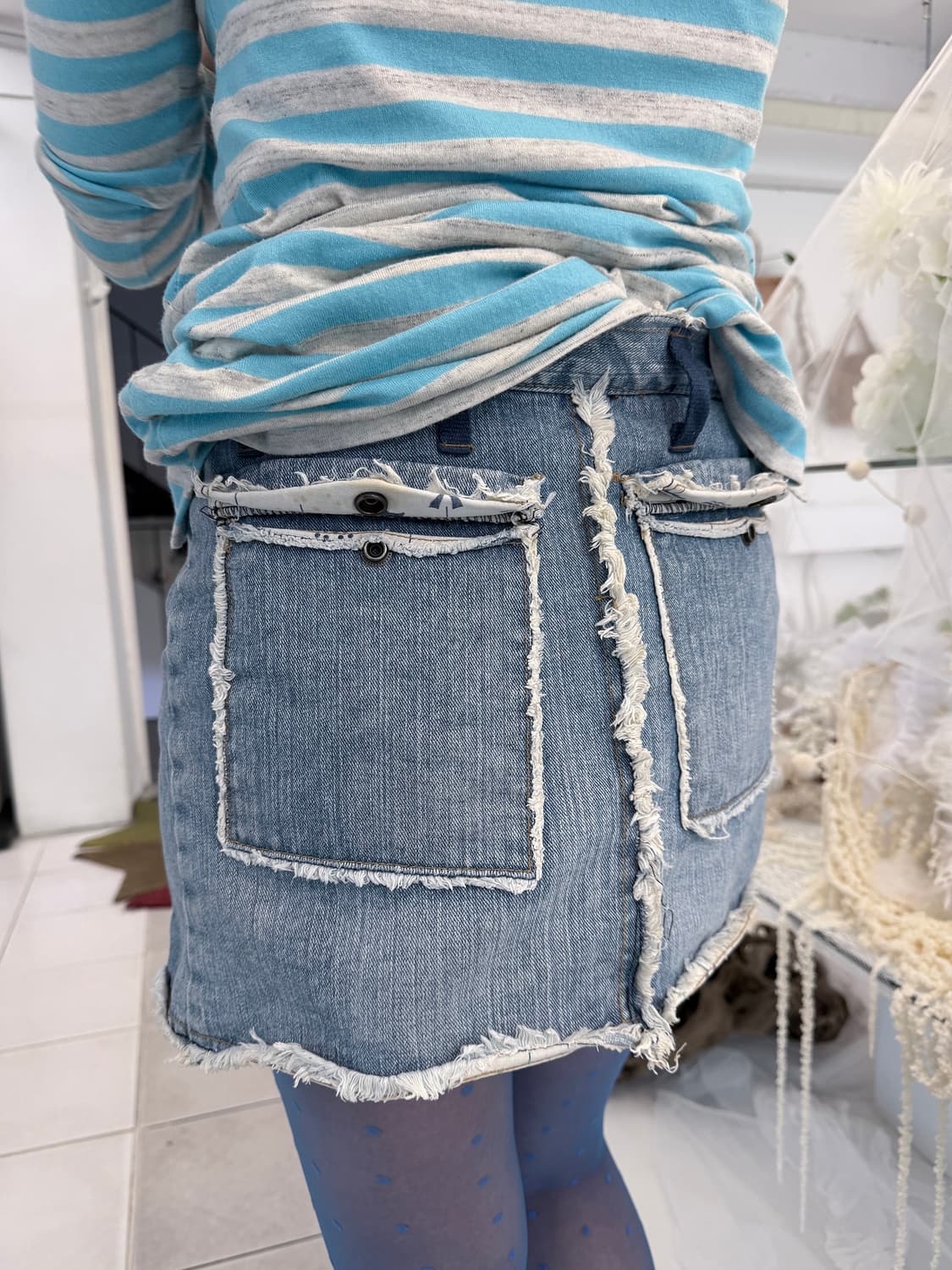 denim wrap skirt 상품이미지2