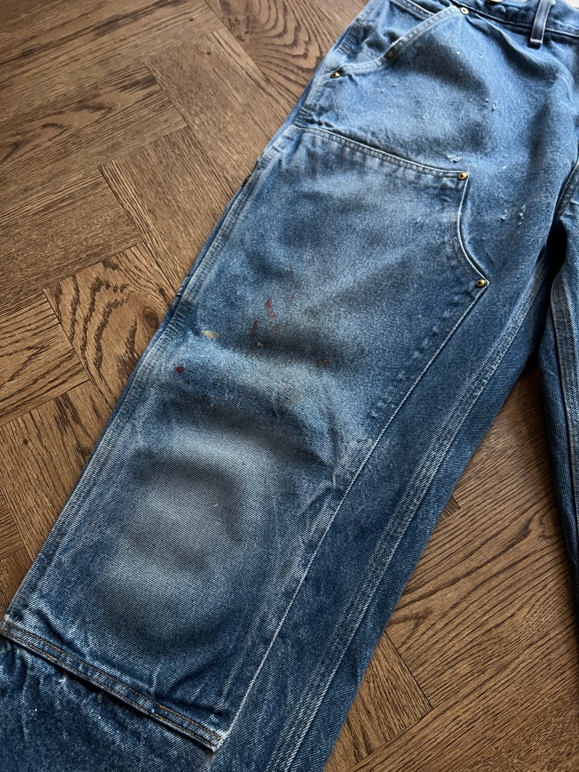 [36]칼하트 USA 빈티지 페이딩 더블니 워크 데님 팬츠 상품이미지4