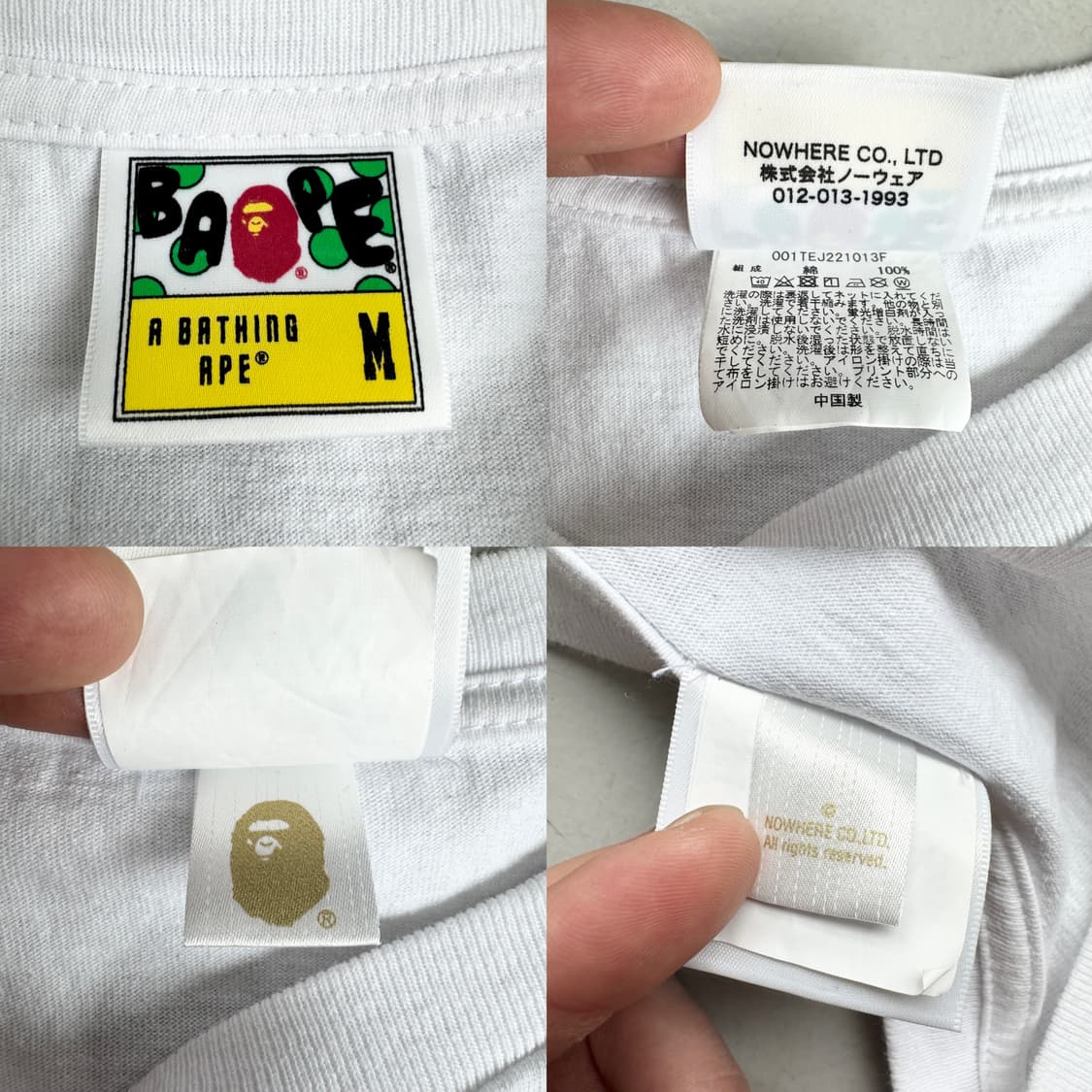 베이프 제팬 컬리지 시티 빅사루 반팔 티셔츠 화이트 상품이미지8