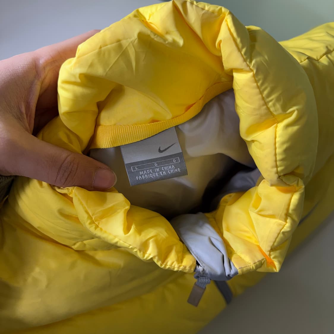우먼L 나이키 옐로우 덕다운패딩 상품이미지3