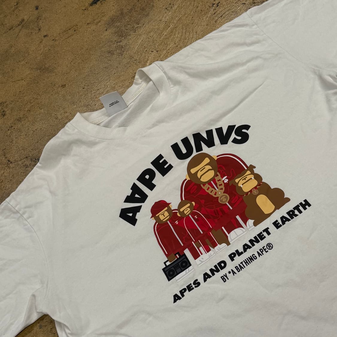 에이프 사루 화이트 흰색 반팔티셔츠 상품이미지1