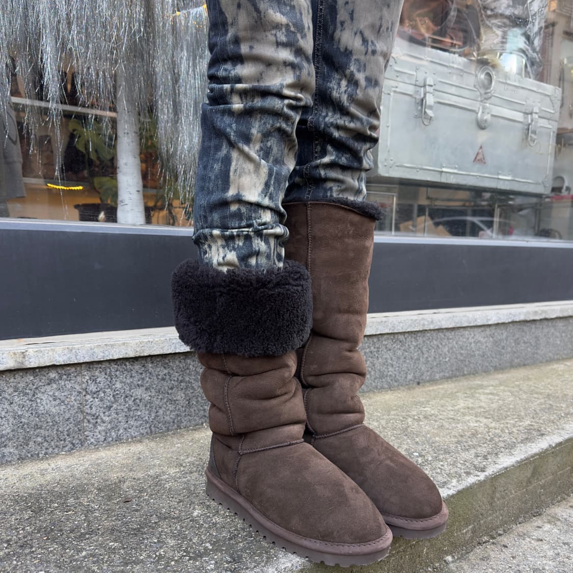 Celtic & Co 스웨이드 시어링 니하이 어그 부츠 상품이미지8