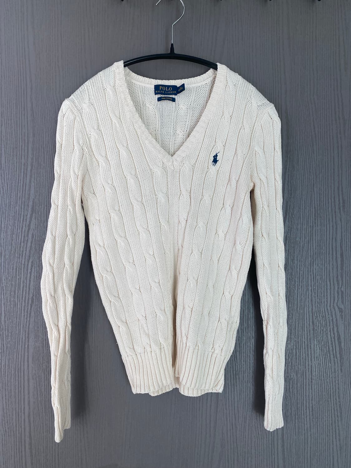 정품 폴로 아이보리 코튼 니트 상품이미지1