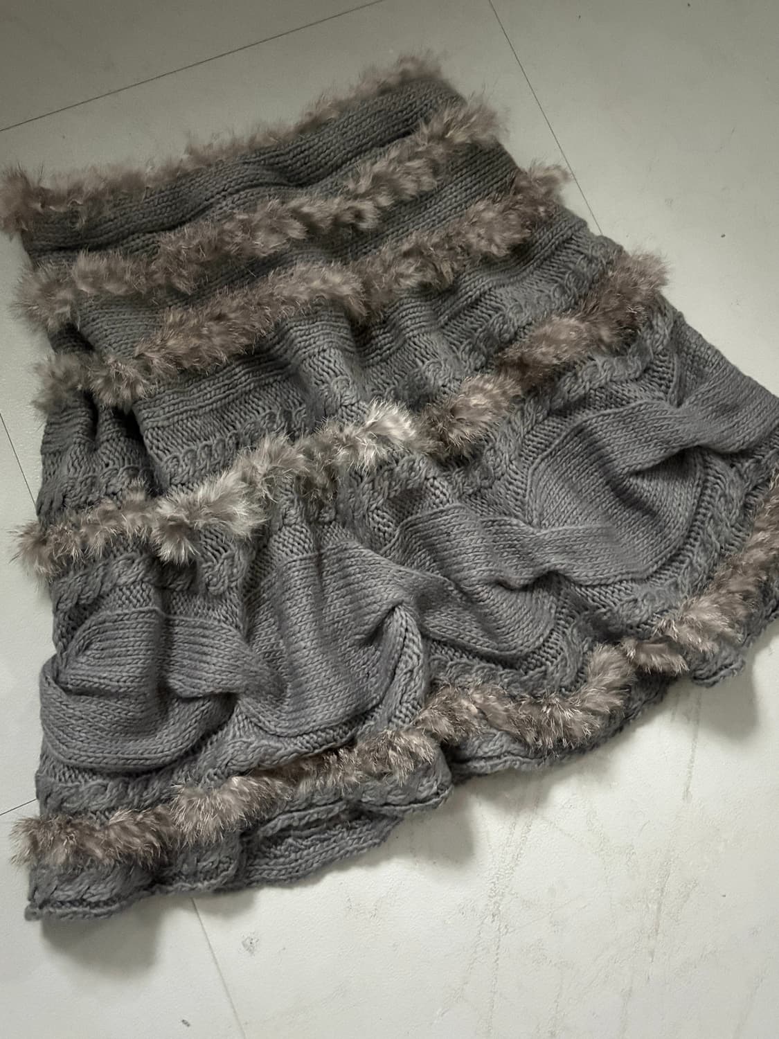 • Grey Rabbit Fur Skirt 상품이미지3