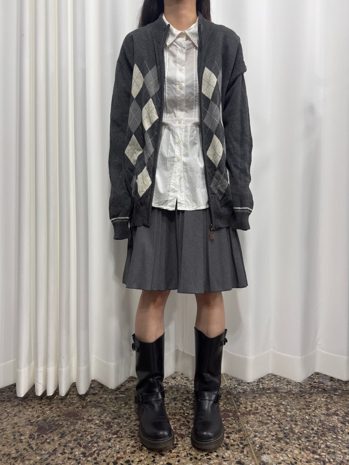 hush puppies argyle knit zipup 상품이미지3