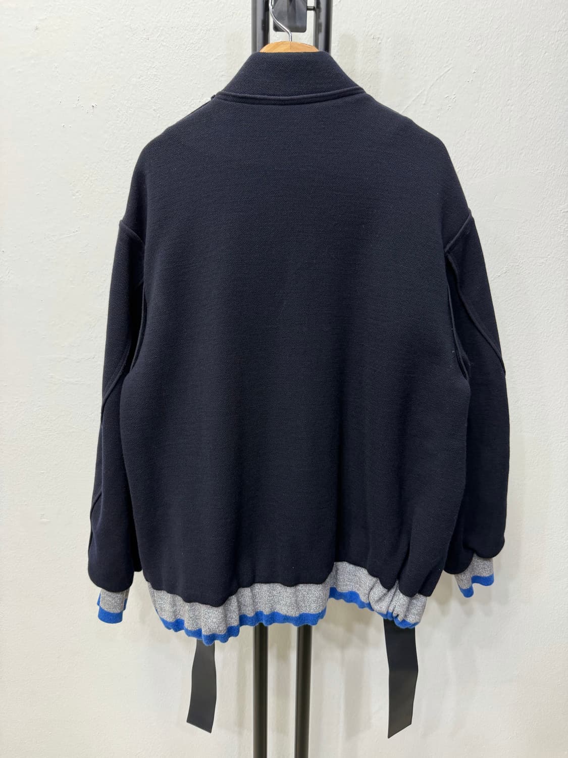 정품) LANVIN 랑방 한섬 가죽 디테일 집업 니트 자켓 88 상품이미지5
