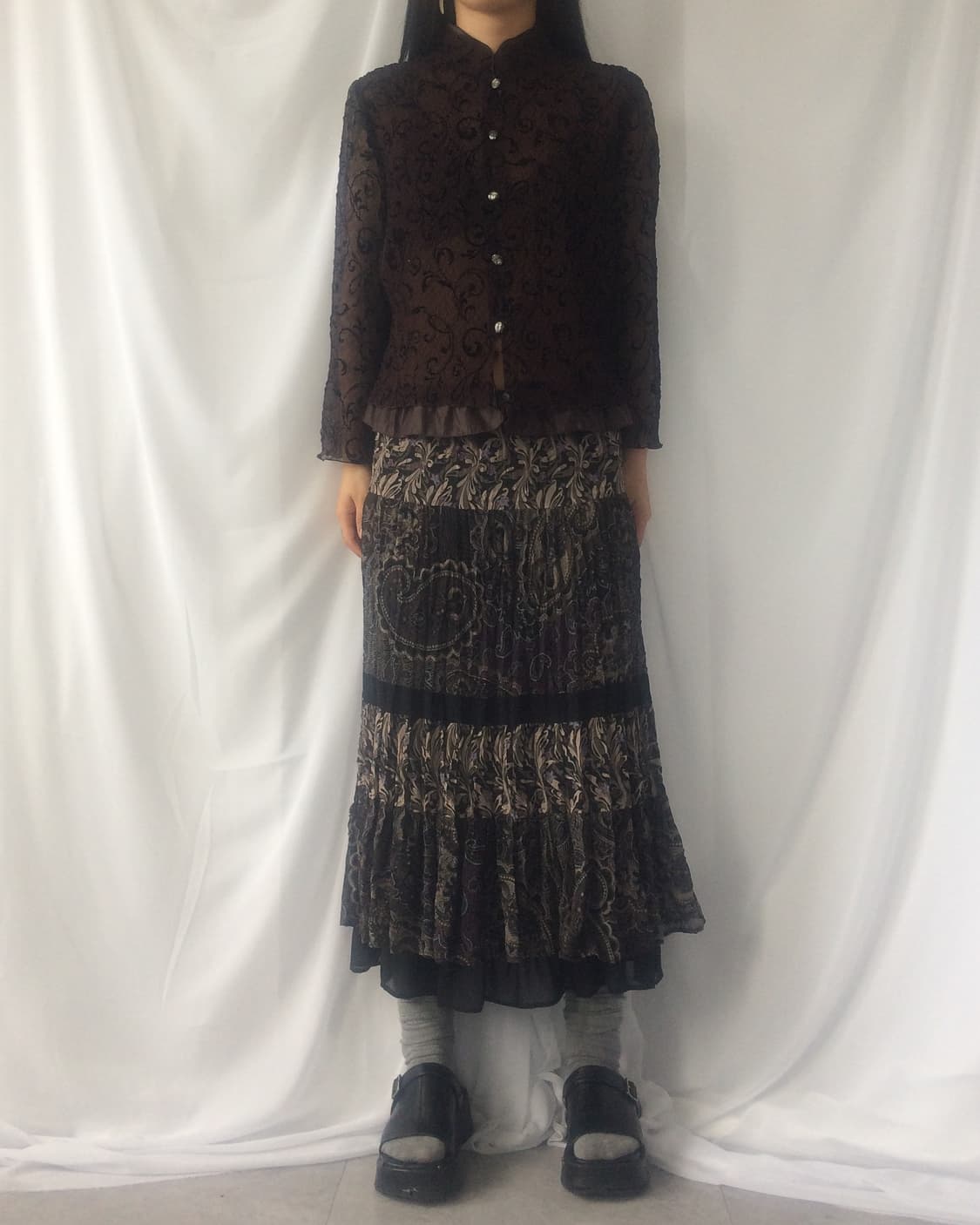 Ornament pattern point pleats jacket 상품이미지1