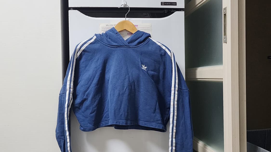 아디다스 여성 삼선 크롭 후드티 XS 상품이미지1