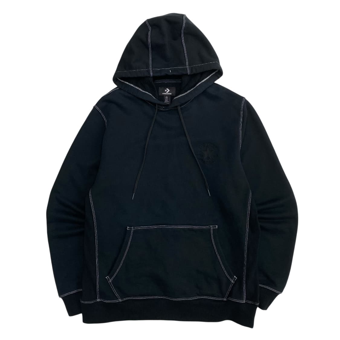 컨버스 스티치 블랙 후드 L 상품이미지2