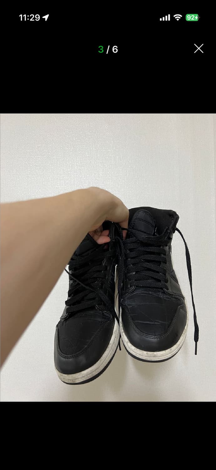 나이키 조던 1 하이 스트랩 블랙 화이트 265 상품이미지3