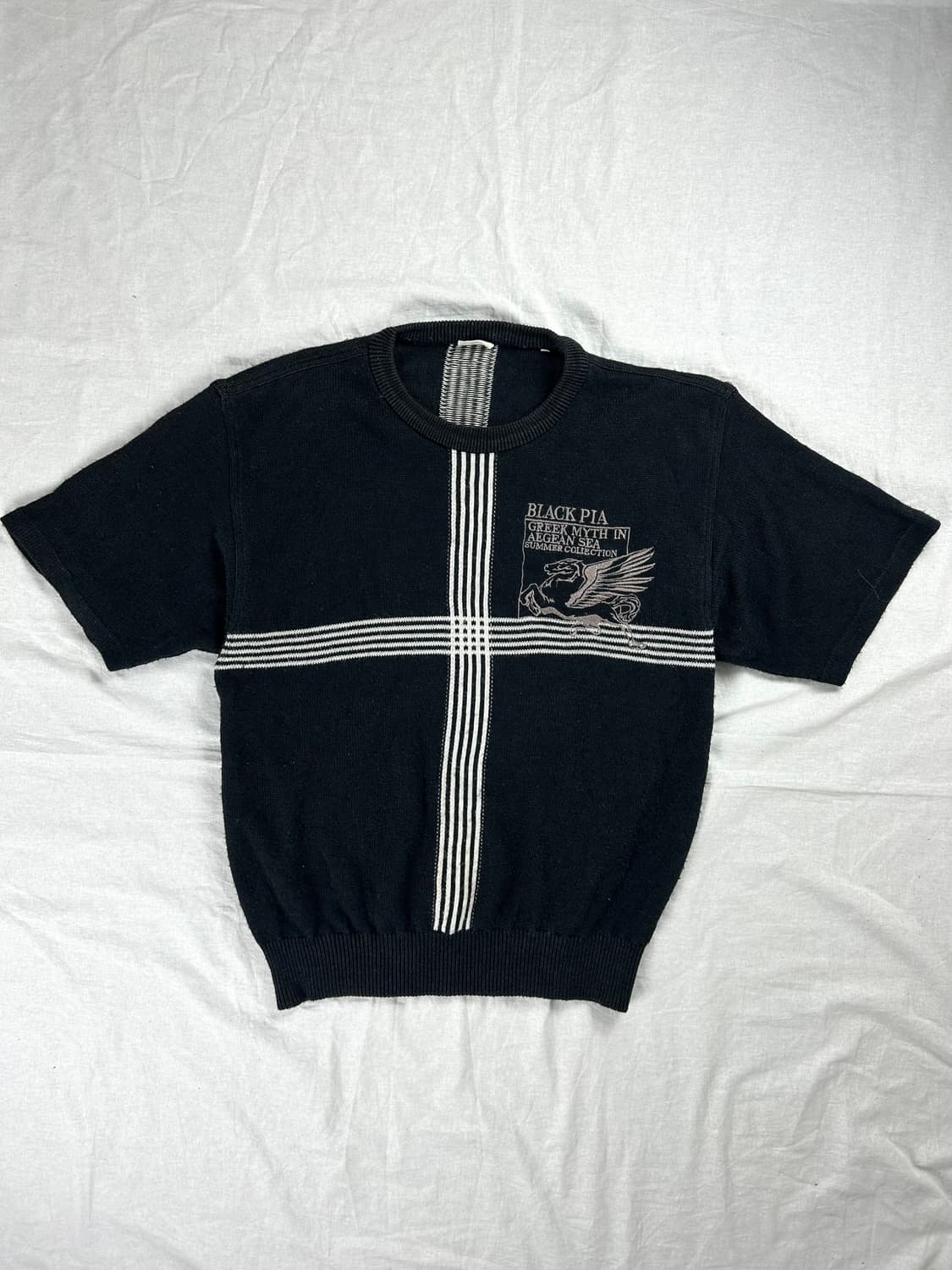 Black PIA 크로스 라인 니트 상품이미지1