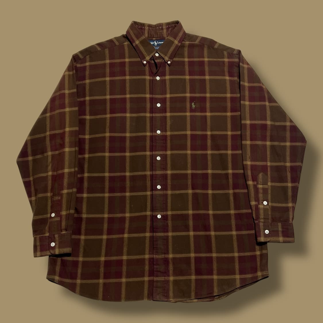 Polo Ralph Lauren 코튼 브라운 체크 셔츠 상품이미지1