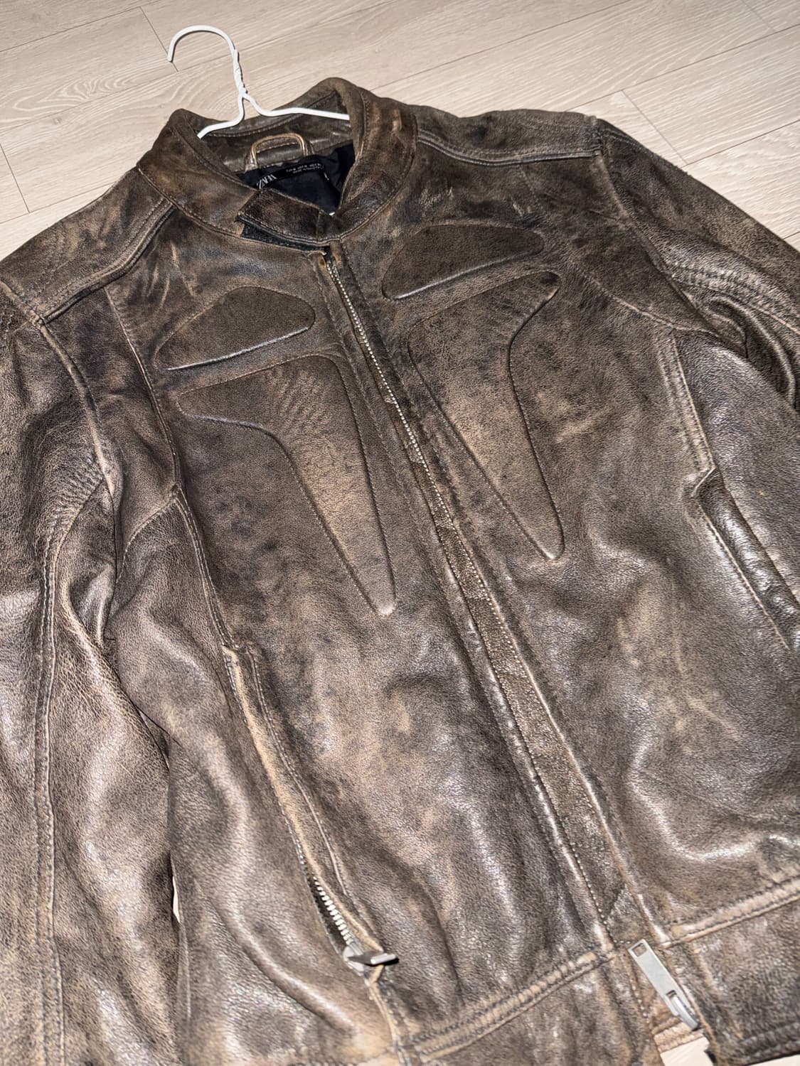 자라 레더바이커자켓 그레이 상품이미지1