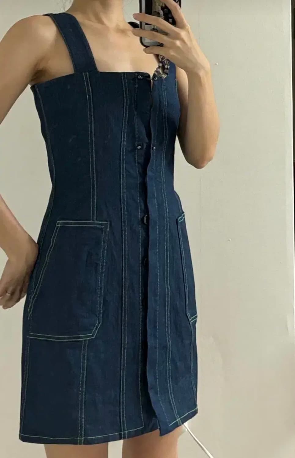 Ann / 원피스/ 크리스탈착용/ 청원피스/멜빵원피스/비비엔착용 상품이미지5