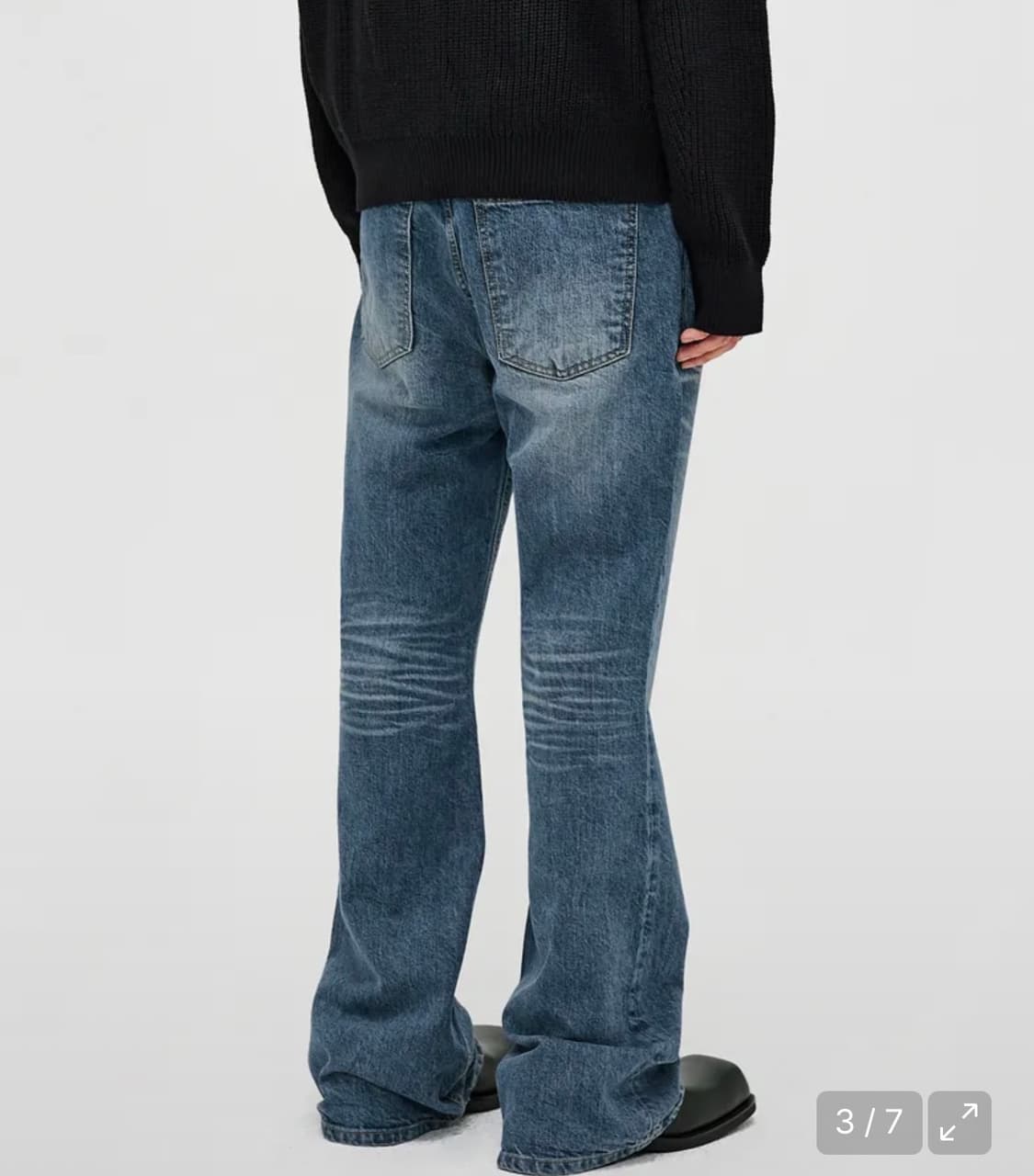 엘무드 슬래시 플레어 데님 그레이쉬 블루 46 상품이미지2