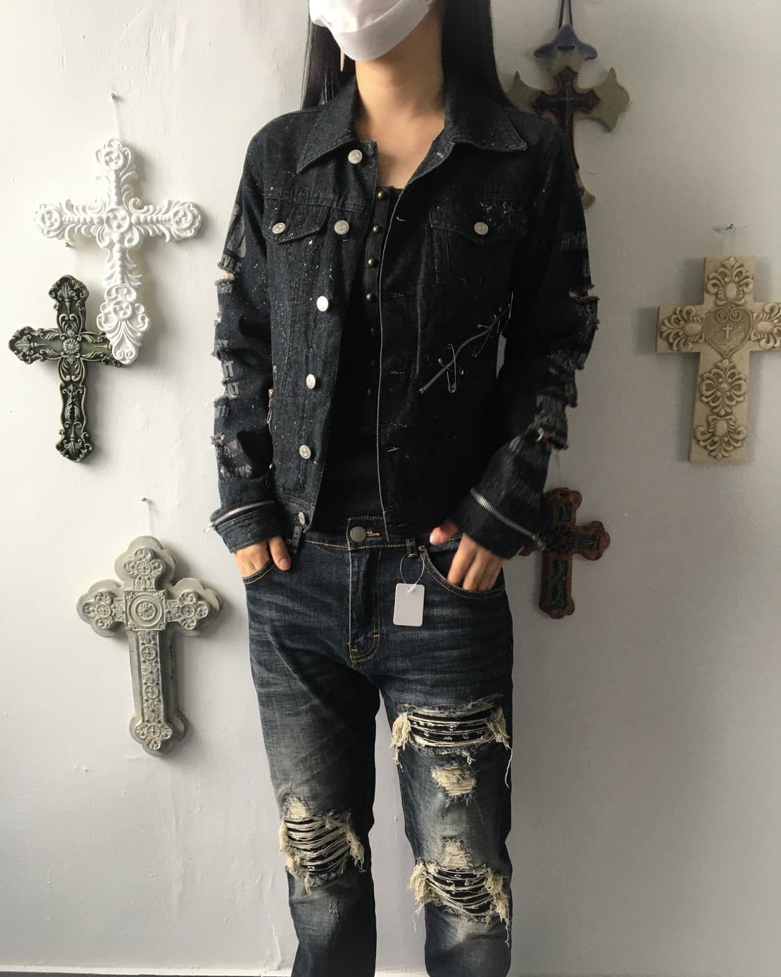 Damage punk mood trucker jacket 상품이미지7