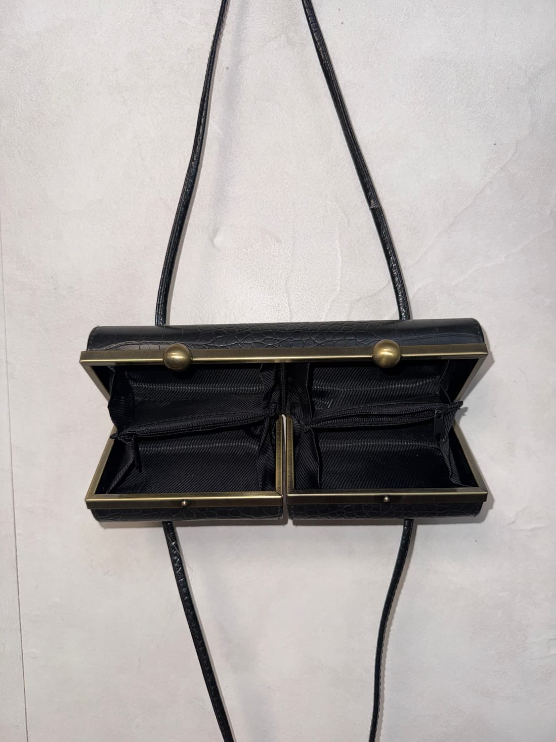 Black python double pocket mini 숄더백 상품이미지5