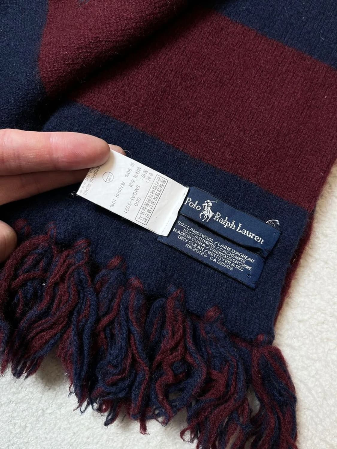 폴로 랄프로렌 00's 캐시미어 블렌드 단가라 롱 머플러 A1821 상품이미지6