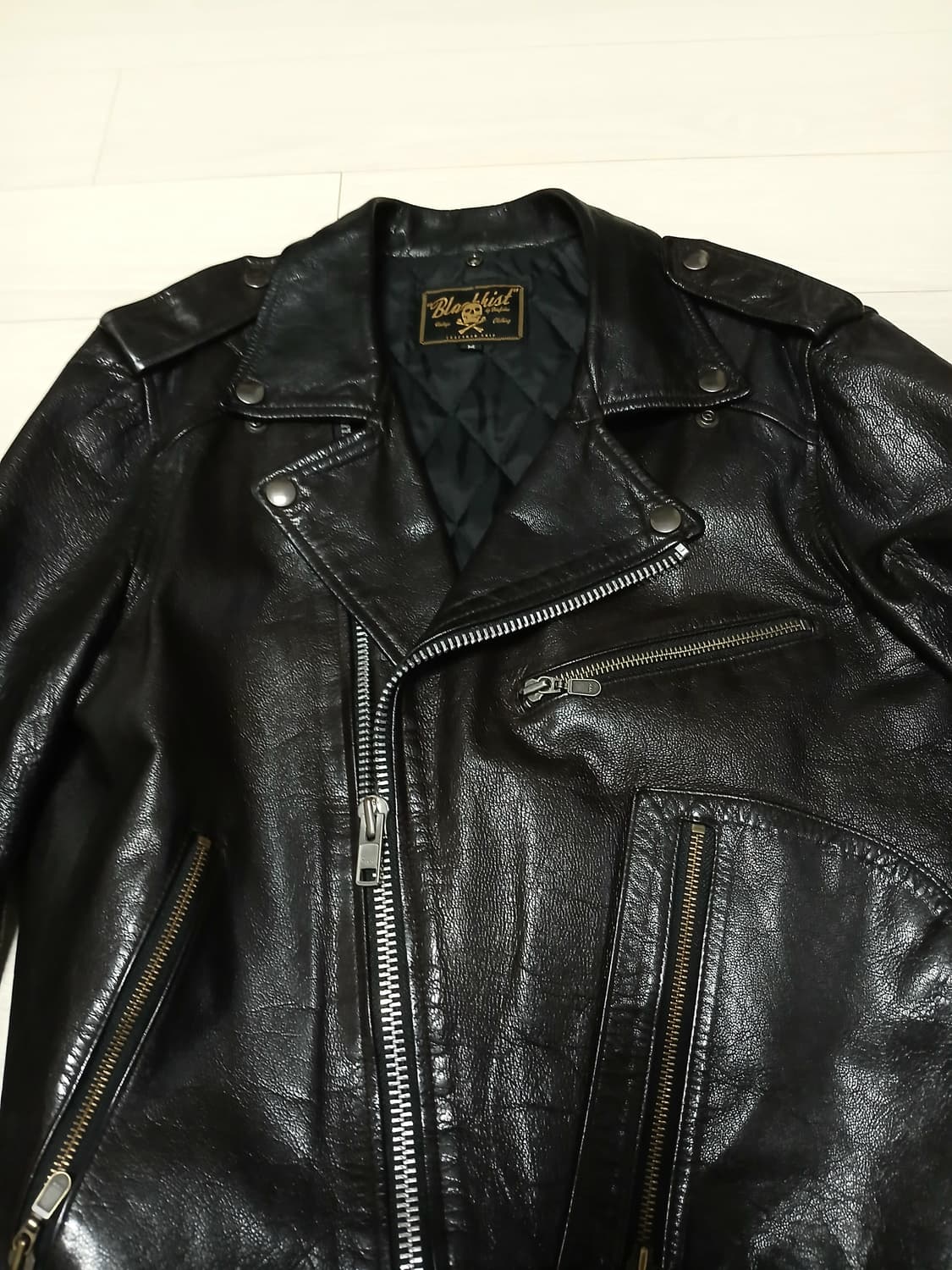 디아프바인X블랙키스트 가죽 라이더 자켓M 상품이미지3