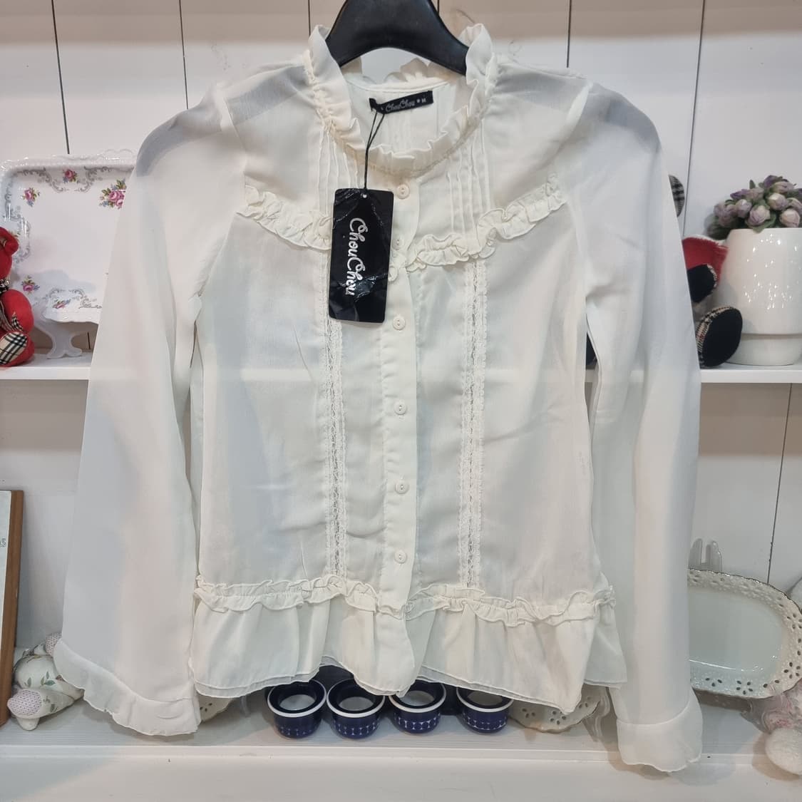 프릴 쉬폰 블라우스 상품이미지1