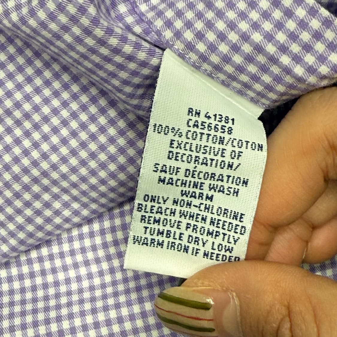 [L] 랄프로렌 연보라 깅엄체크셔츠 상품이미지6