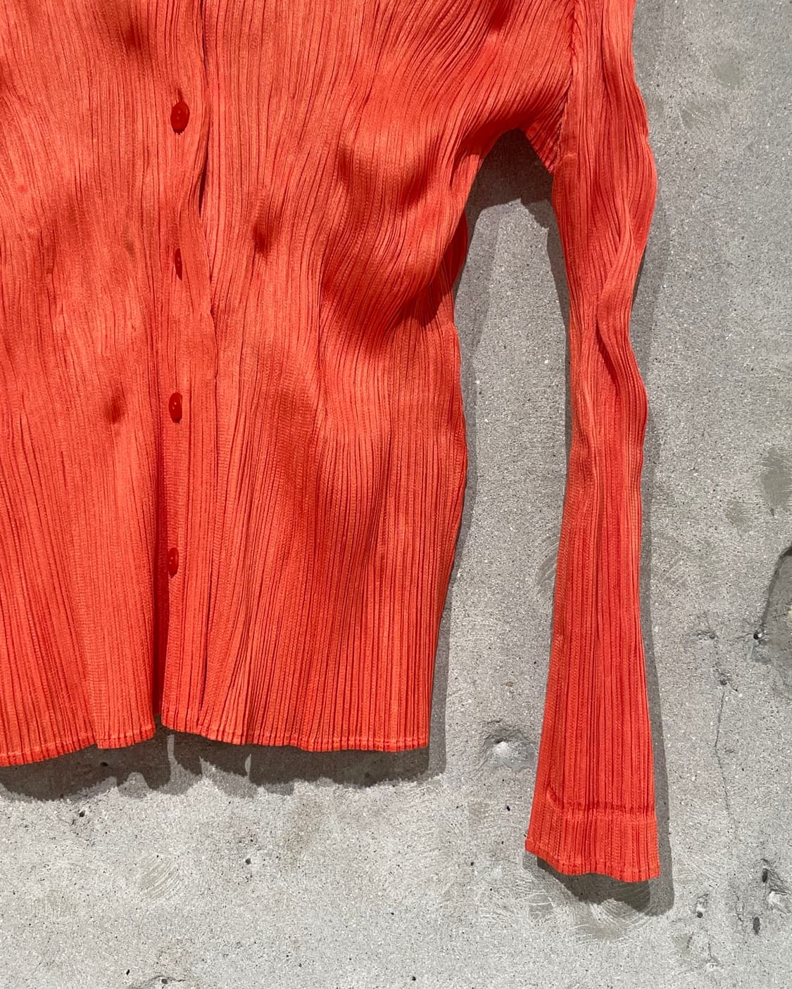 플리츠 플리즈 오렌지 버튼 가디건 상품이미지5