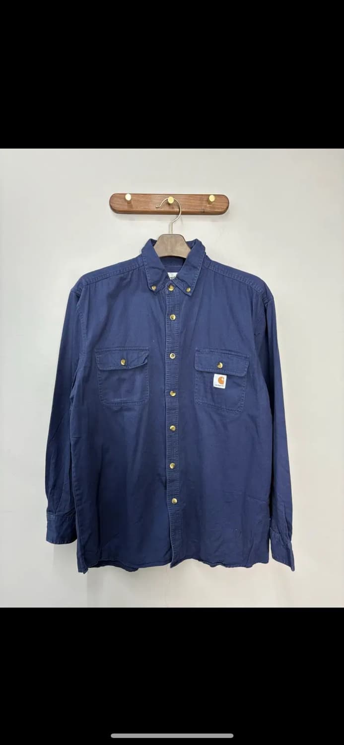칼하트 네이비 버튼다운 워크셔츠 H1646 상품이미지2