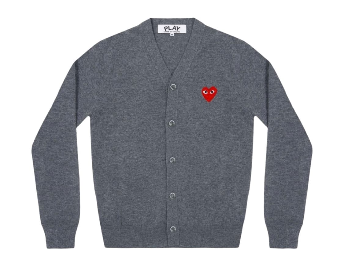  플레이 꼼데가르송 레드 하트 니트 가디건 그레이(M) 상품이미지1