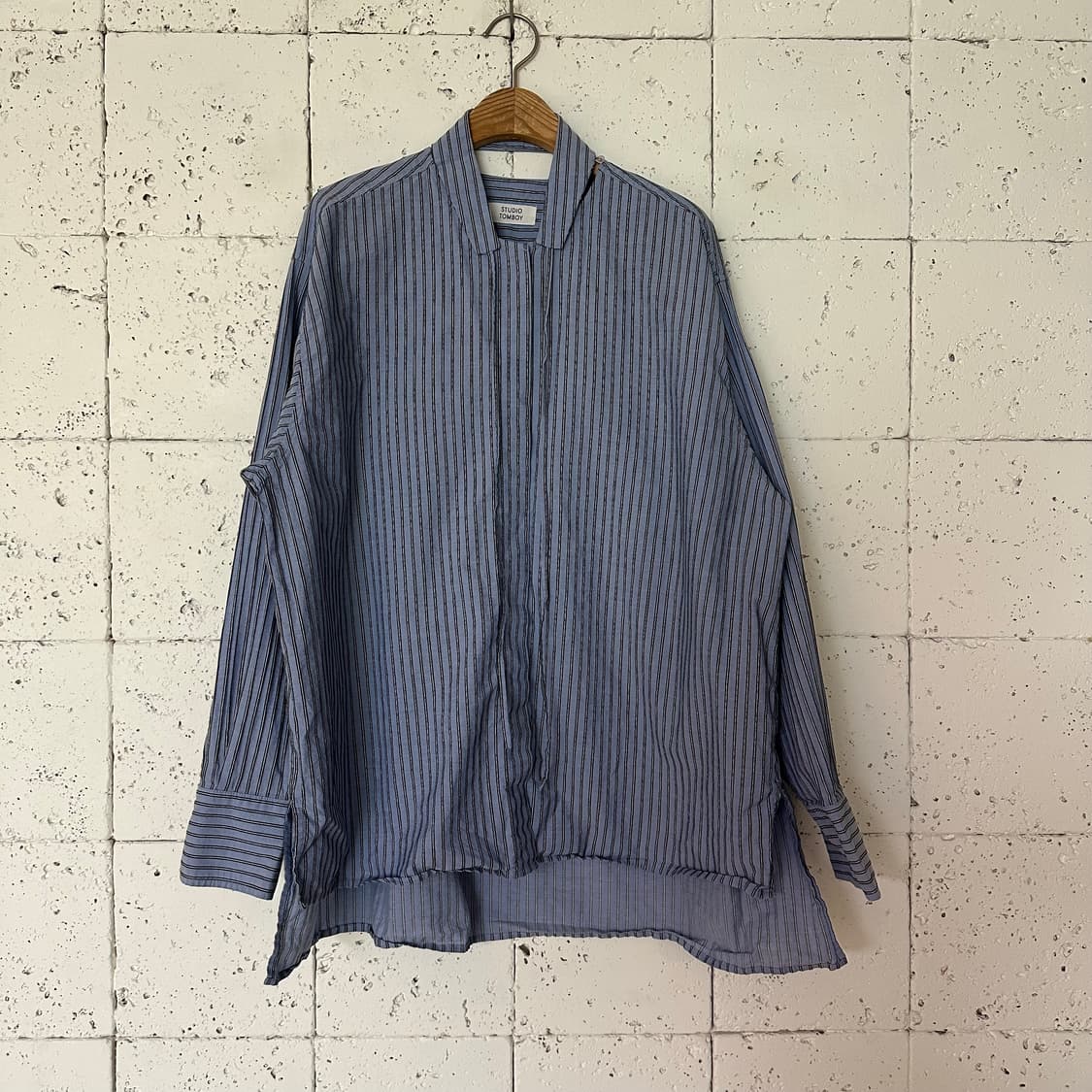 우먼free 스튜디오 톰보이 스트라이프 셔츠 상품이미지1