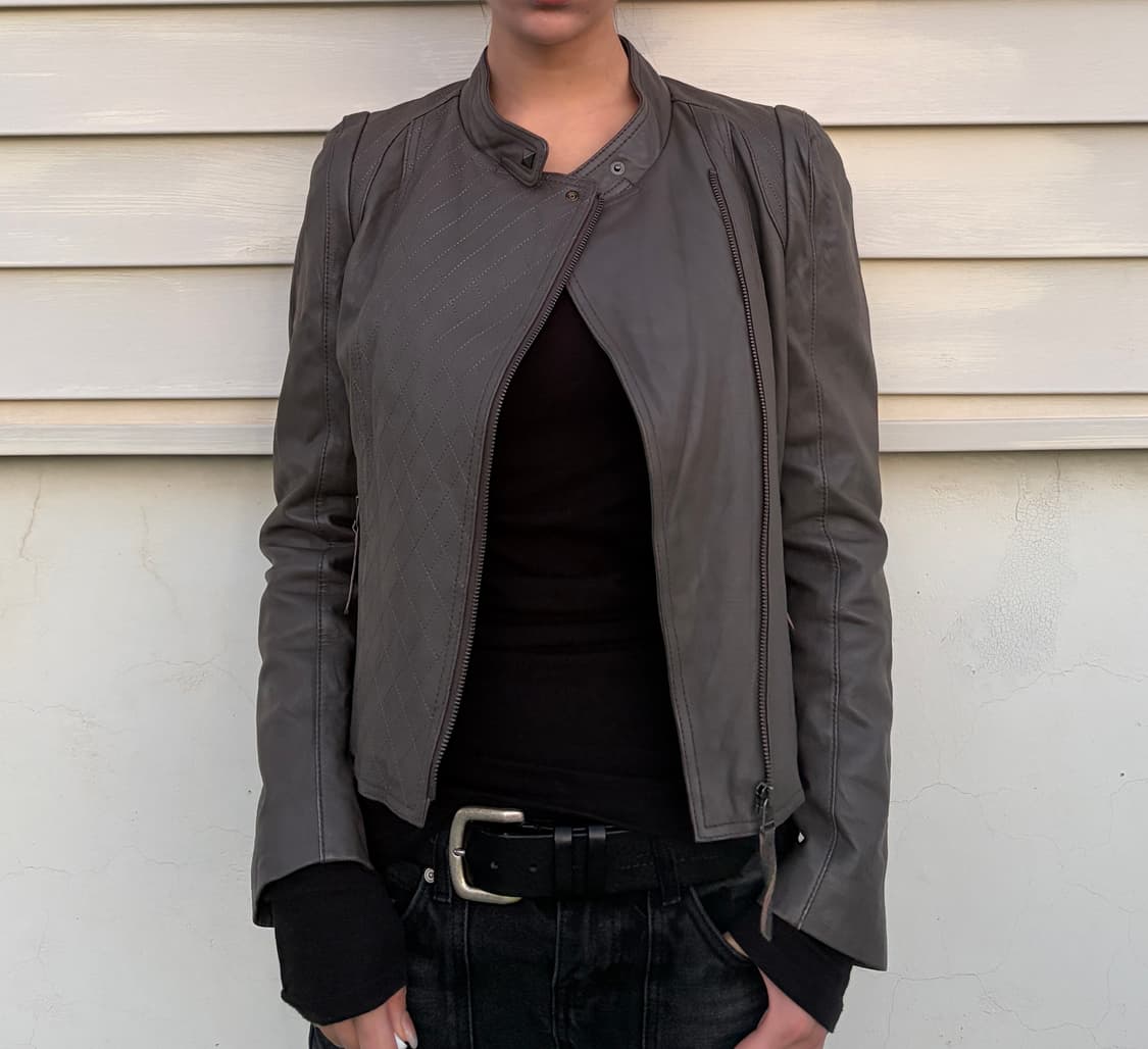 LAVIN Sheep Skin Leather Jacket Grey L 상품이미지9