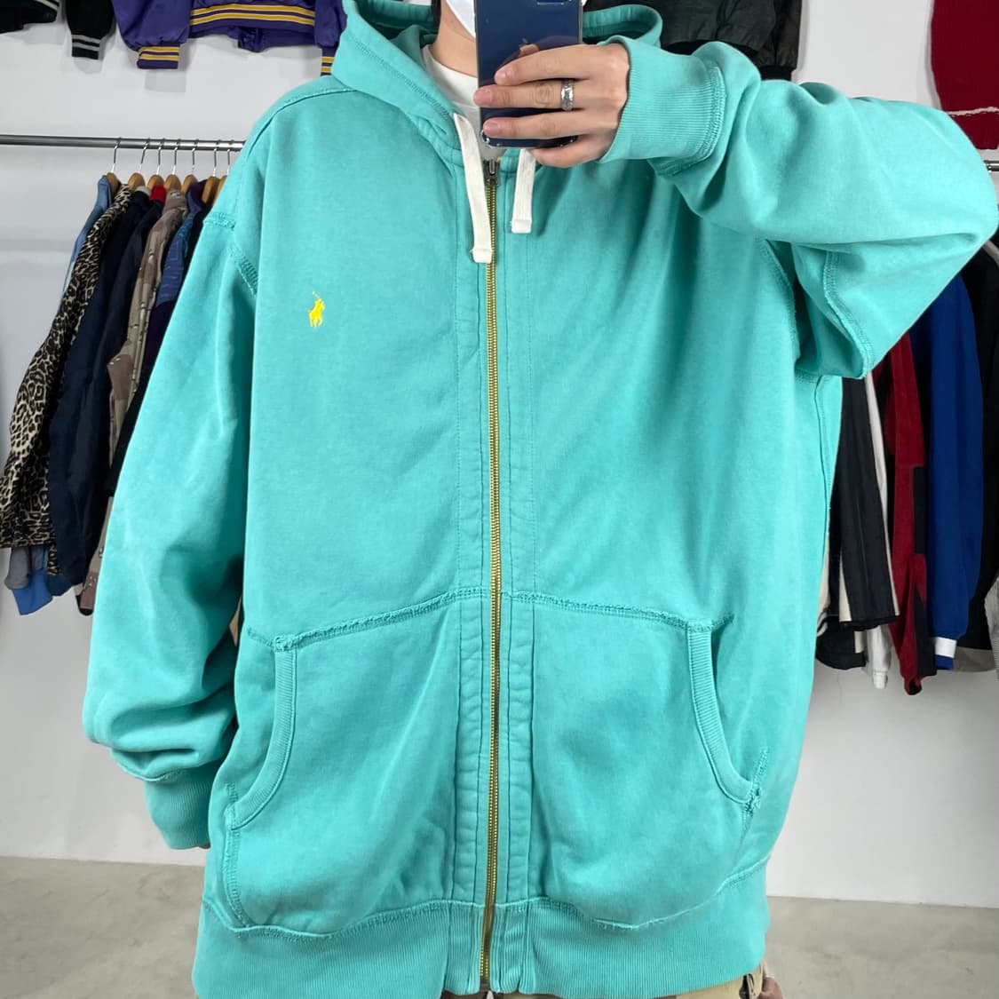 2000s 폴로 랄프로렌 아이스민트 빅사이즈 후드집업 상품이미지2
