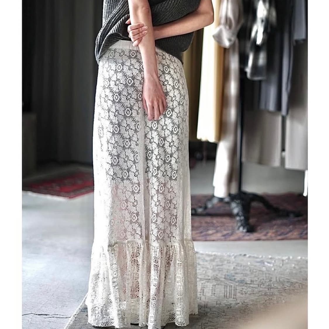 nowos 노워스 레이스 치마 lace skirt 상품이미지3