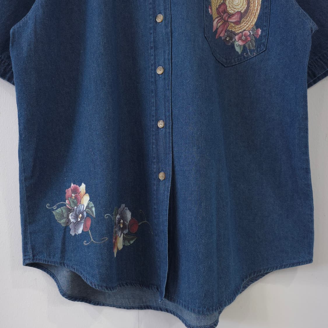 KiraKira 빈티지 데님 반팔 셔츠 상품이미지4