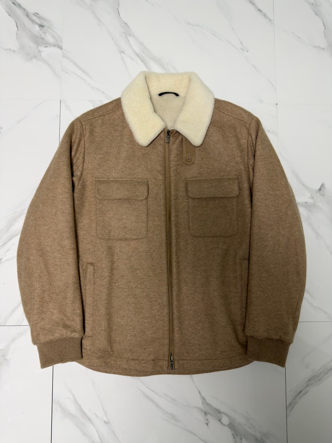 새상품 로로피아나 풀시어링 캐시미어 트리밍 셔츠 자켓 M 백화점택 상품이미지1