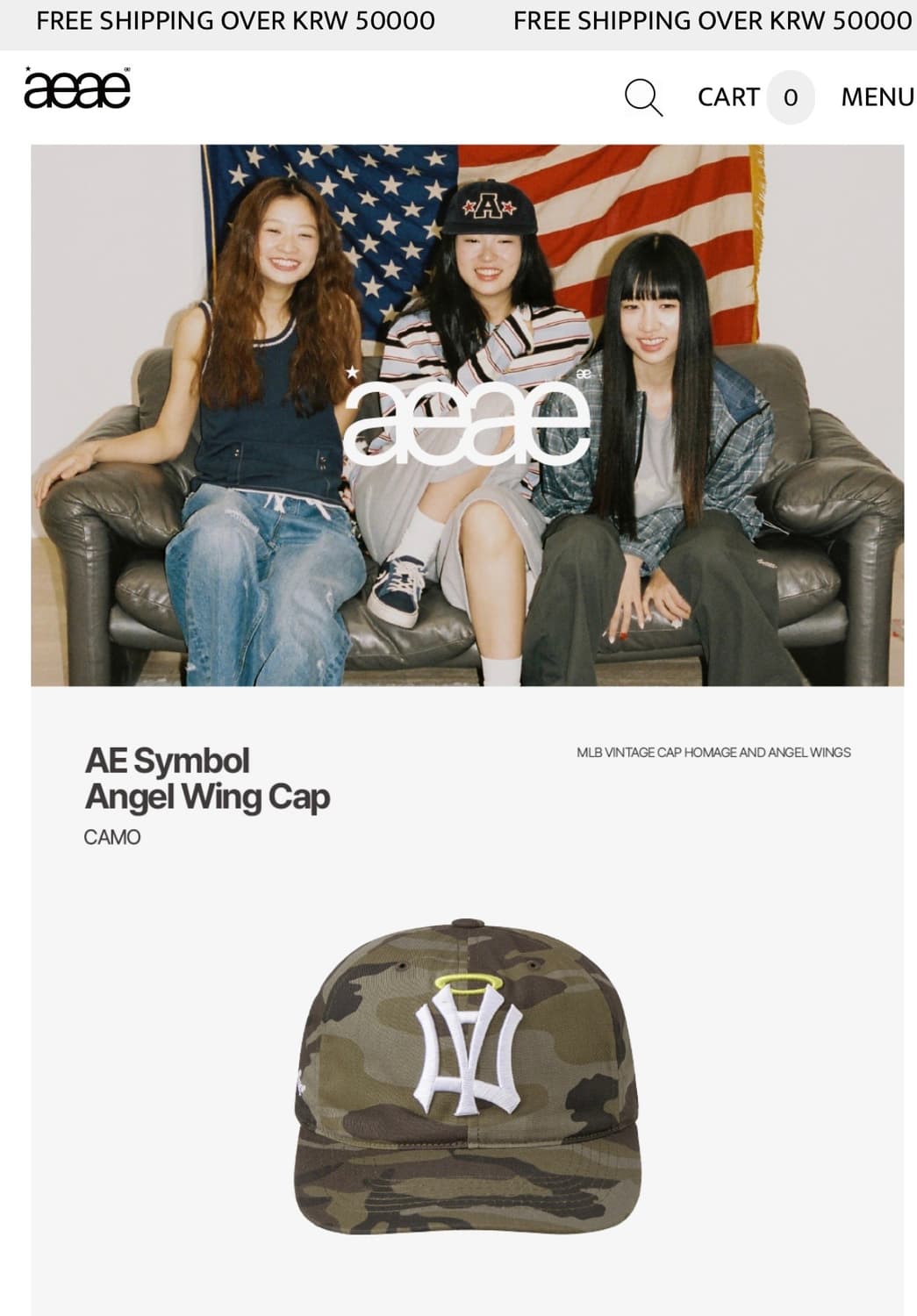 에이이에이이 엔젤 윙 볼캡 카모 상품이미지4
