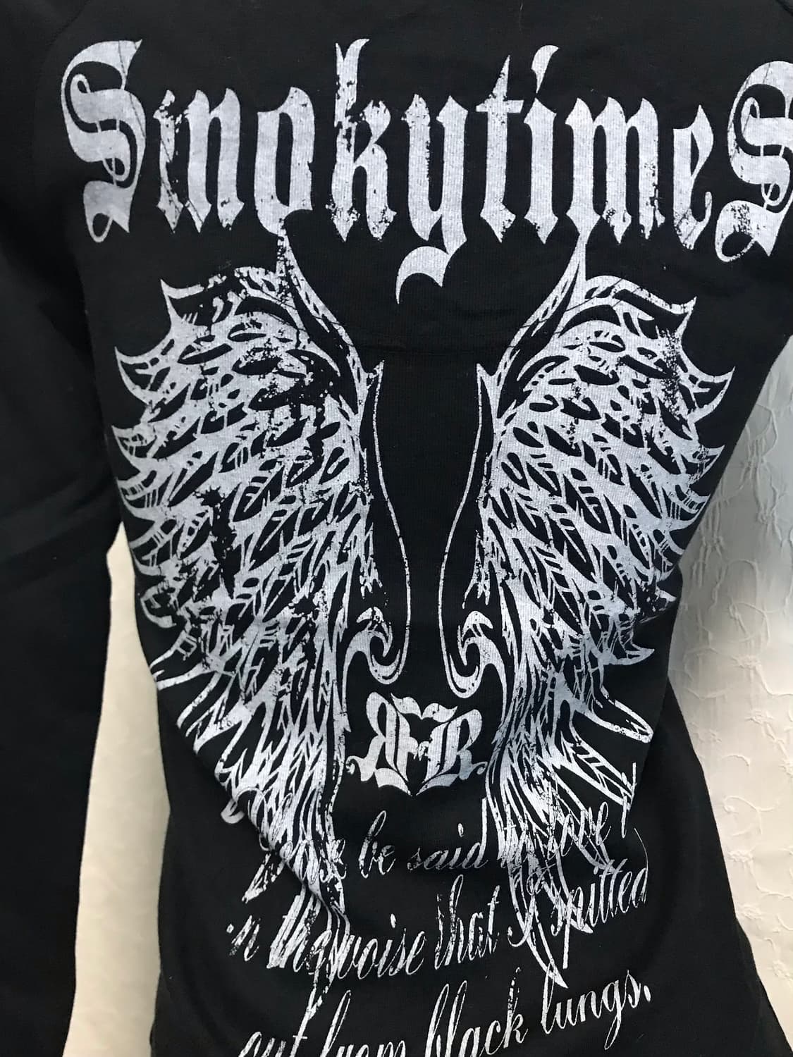 빈티지 펑크 유니언잭 해골 스터드 롱슬리브 탑 상품이미지5