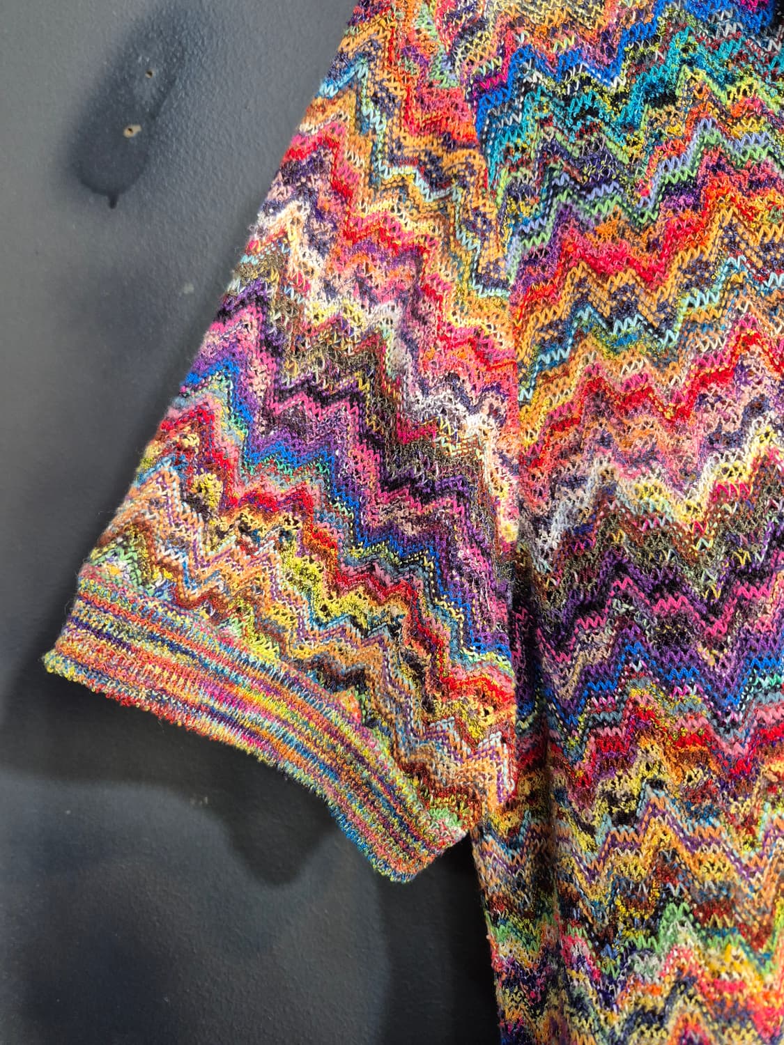 CAPERDONI 물결 패턴 니트 반팔 셔츠 66 77 상품이미지5