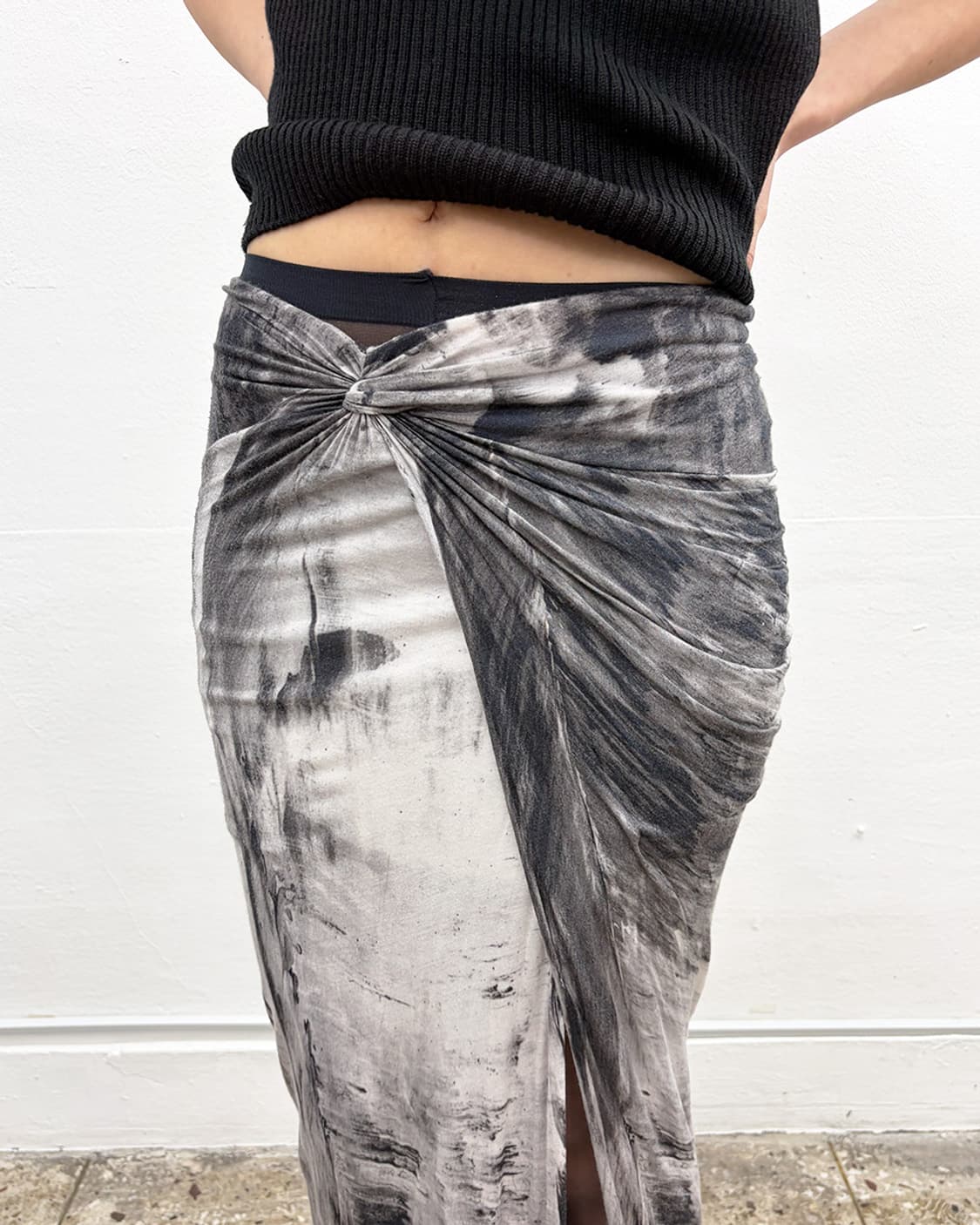 헬무트 랭 드레이프 프린팅 스커트 상품이미지4