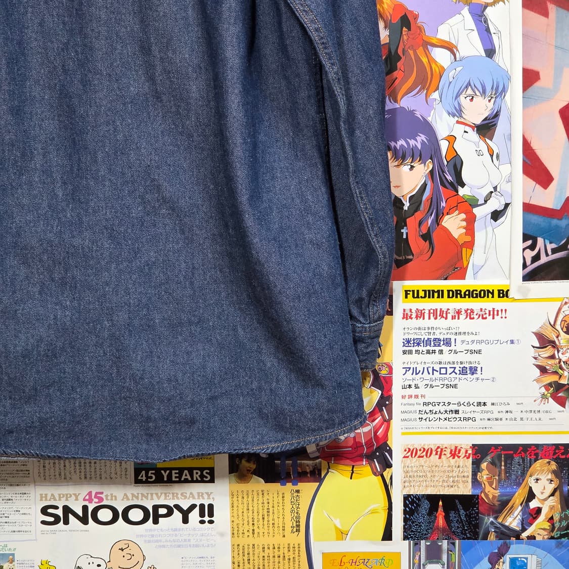 JPN 올드스쿨 빈티지 레터링 데님 셔츠 상품이미지7