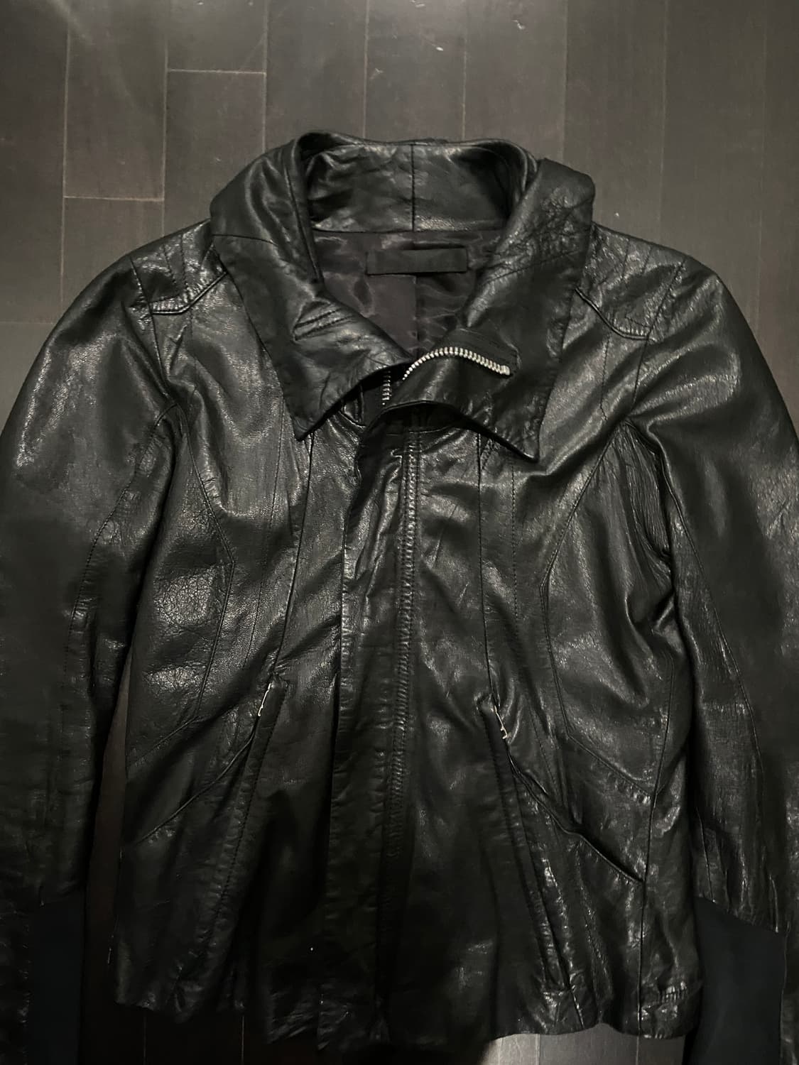 ekam high neck leather jacket 상품이미지3