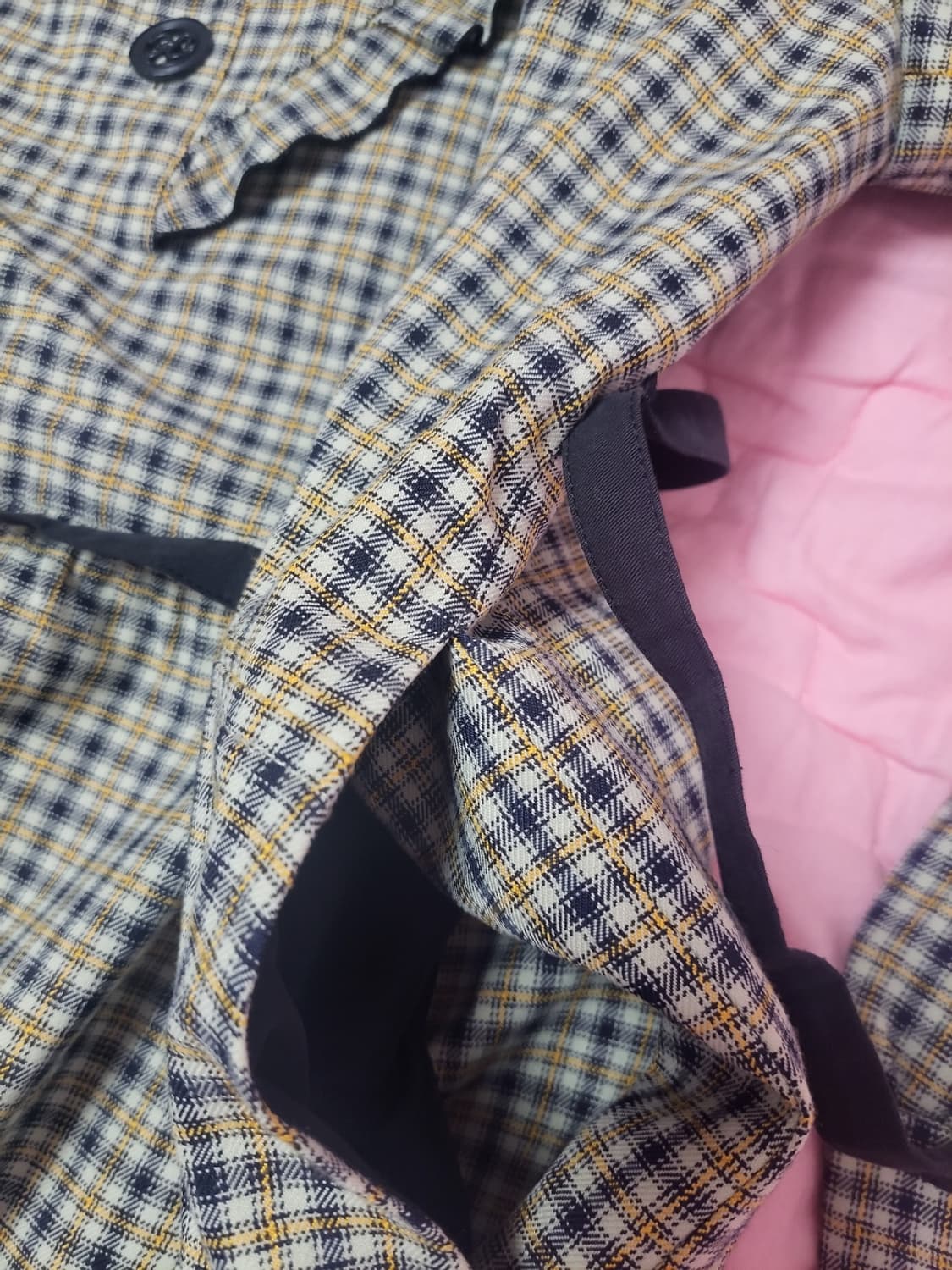 급처상태좋음!레니본 세일러카라 벨트 체크 롱원피스 럭키슈에뜨st 상품이미지8