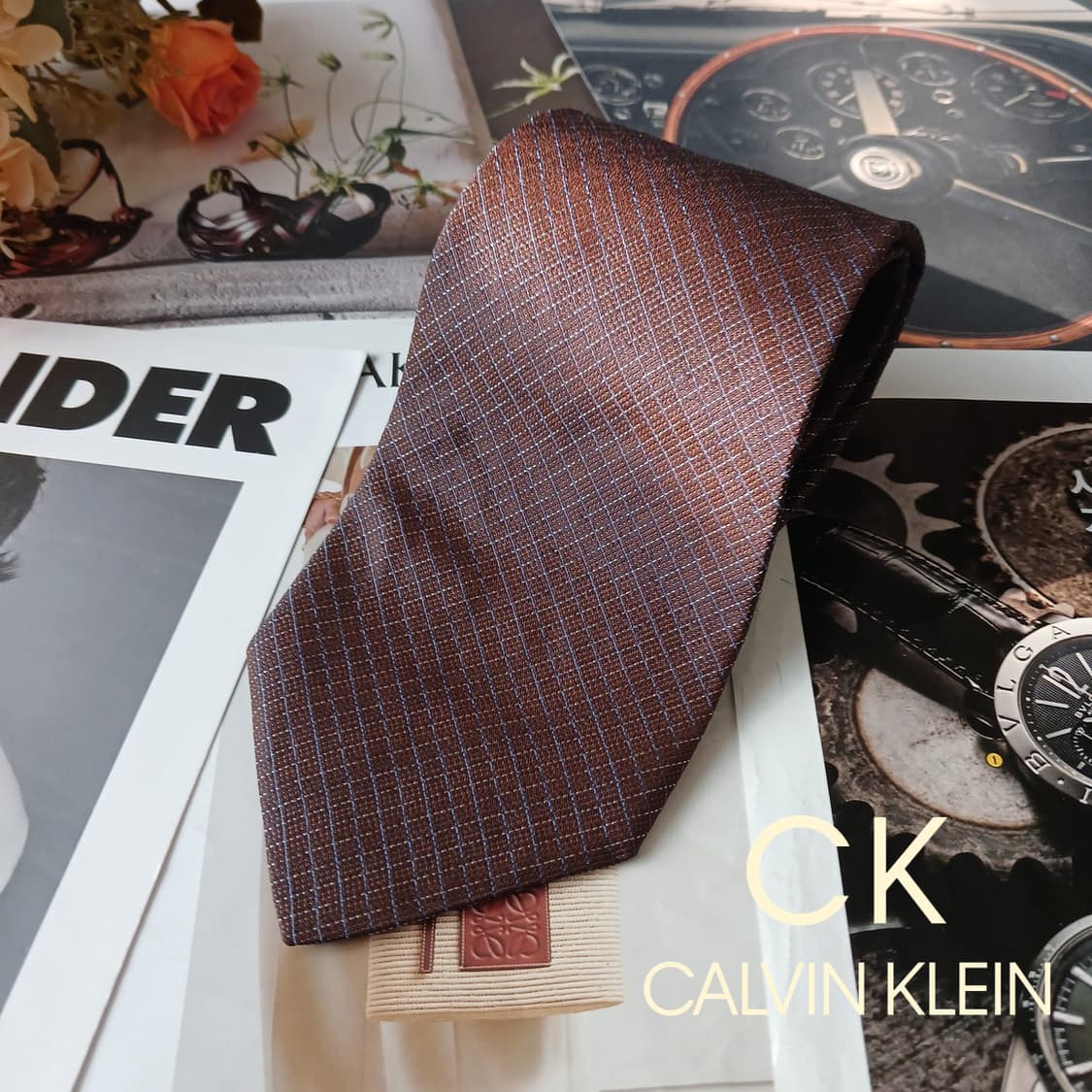 캘빈클라인 실크 미세 스트라이프 넥타이 9cm A+등급 A19746 상품이미지2