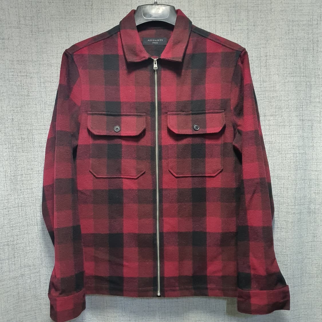 올세인츠 레드 체크 울 집업 자켓  상품이미지1