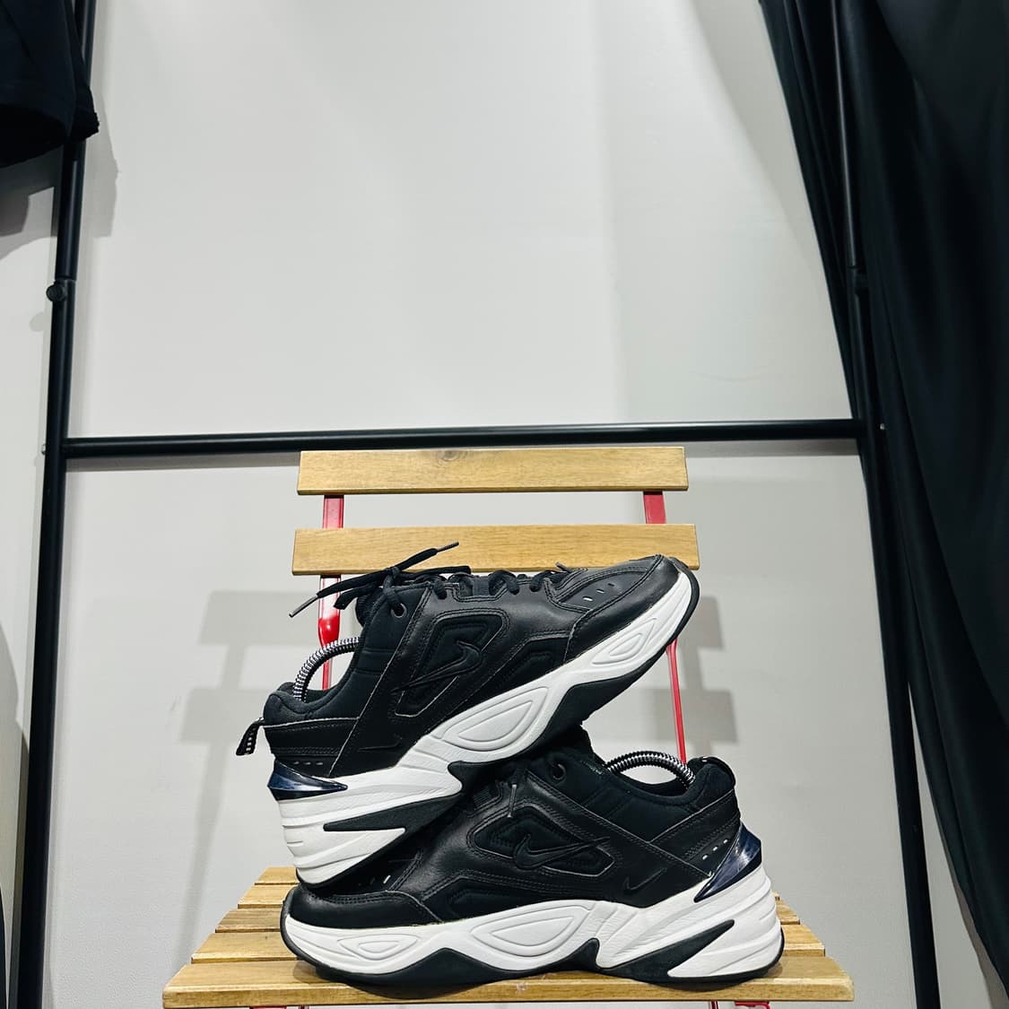 255) 나이키 운동화 남성 남자 신발 M2K 테크노 블랙 레더 상품이미지7