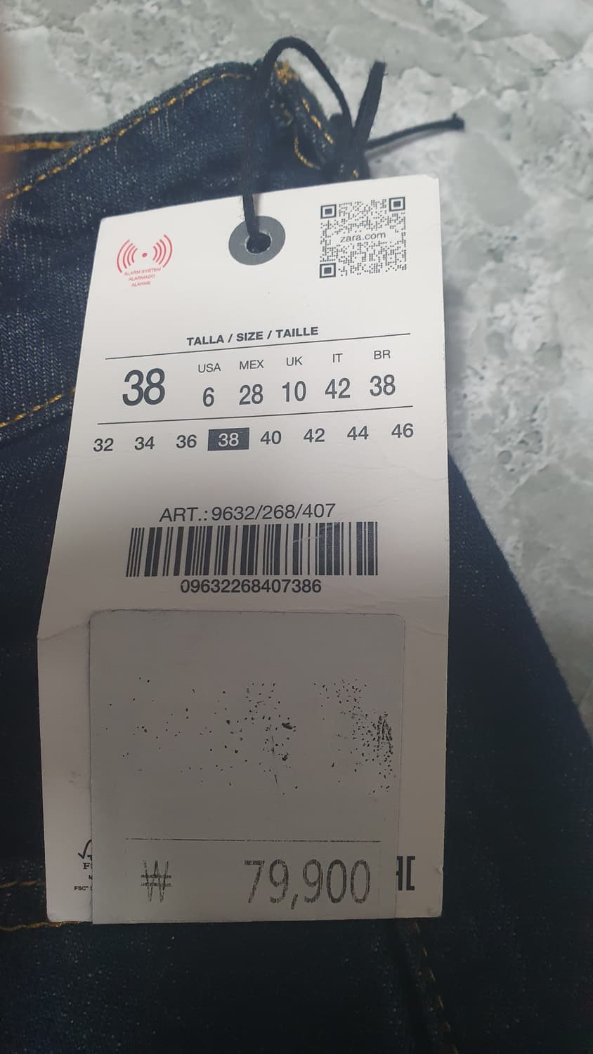 자라 로우라이즈 데님팬츠(38 새상품) 상품이미지3