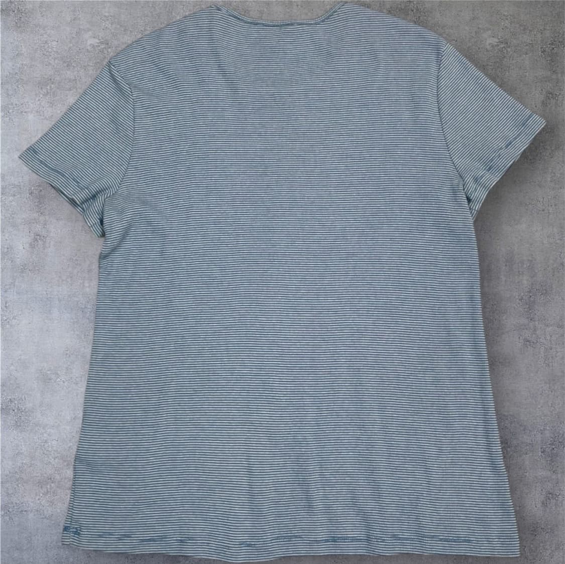 로렌 랄프로렌 스카이블루 스트라이프 골드버튼 반팔 티셔츠 L 상품이미지6