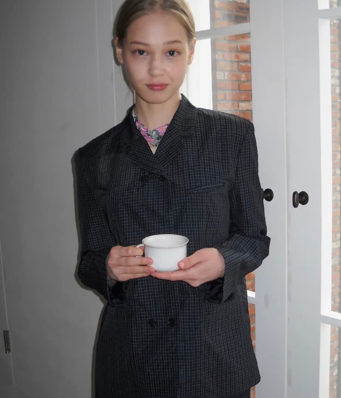 페스토 체크 더블 자켓 다크 레이크 상품이미지1