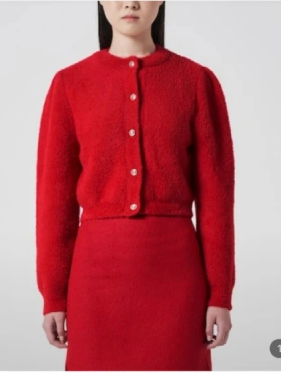 준지 여성 레드크롭 가디건 36 새상품 상품이미지1