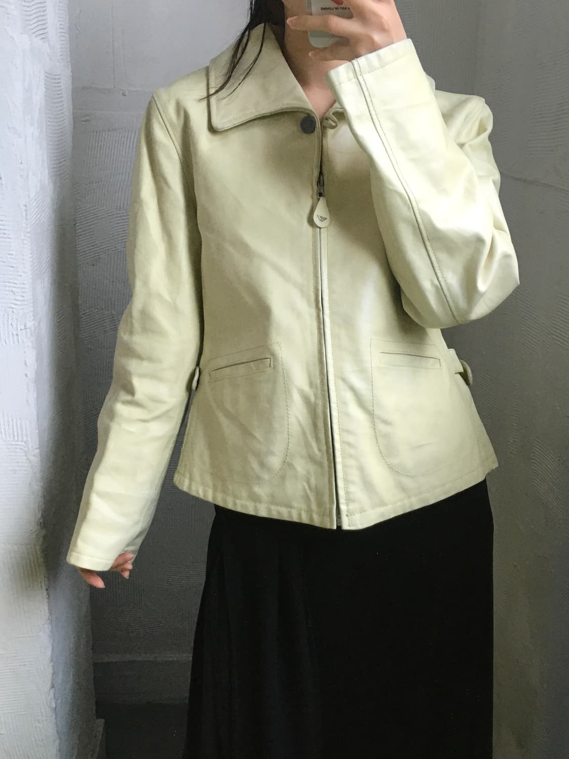 Armani Jeans 아르마니 진스 옐로우 가죽 자켓  상품이미지2